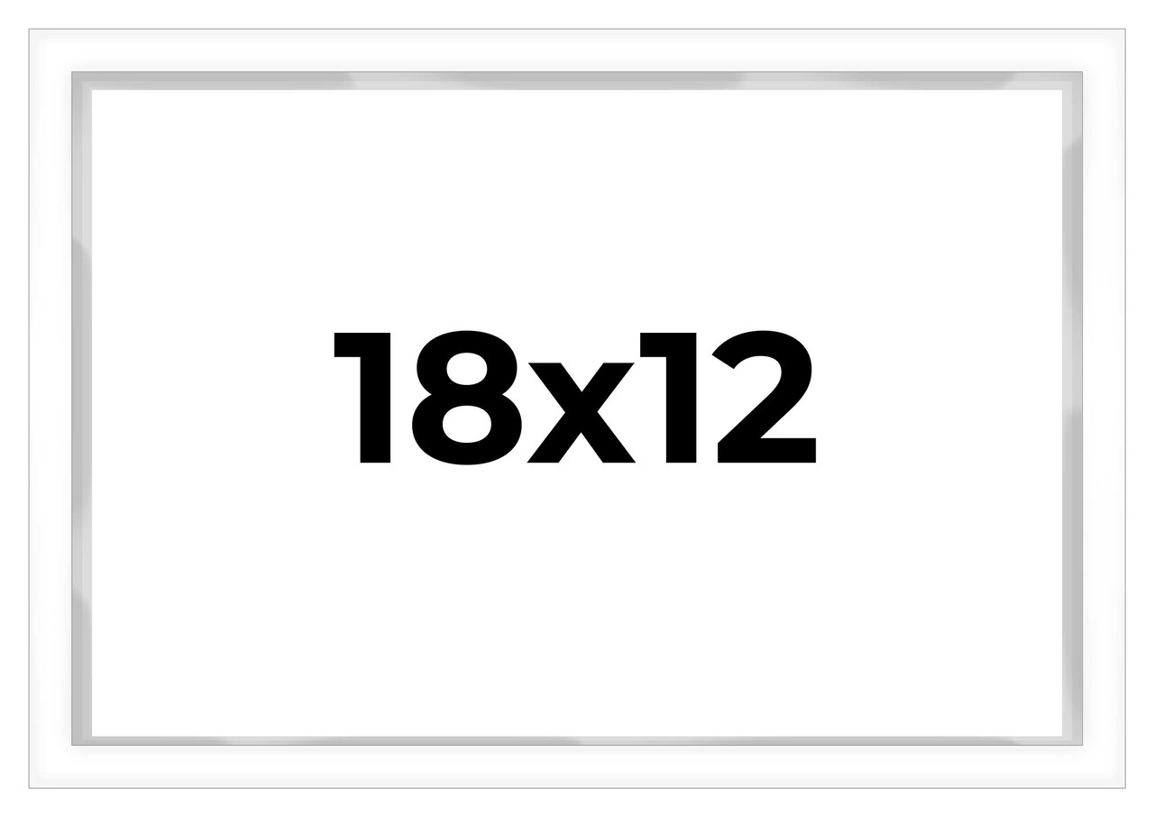 18x12 Shadow Box 3/4" Depth White Picture Frame - UV Acrylic, Backing, Hanging Hardware